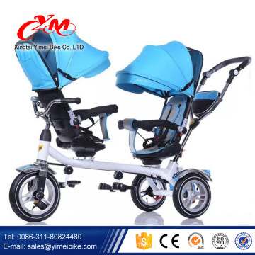 drei Räder Triciclo Kinder Baby Dreirad mit Schiebestange / Kinder Doppelsitz Dreirad / Kinderwagen Dreirad zweisitzig